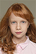 model Malahova Miroslava   
Year of birth 2009   
Eyes color: blue   
Hair color: red